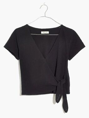 Madewell Texture & Thread Wrap-Tie Top